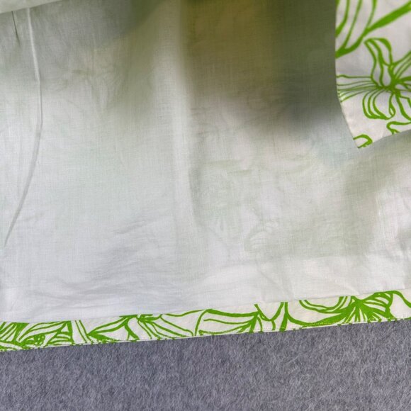 Lilly Pulitzer Tunic Womens 2 White Green Silk Blend Floral Beaded Tropical Boho - Picture 9 of 12